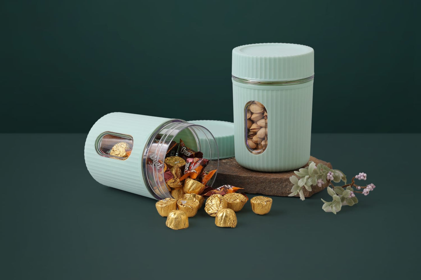 Airtight Storage Jars with Window - Set of 2