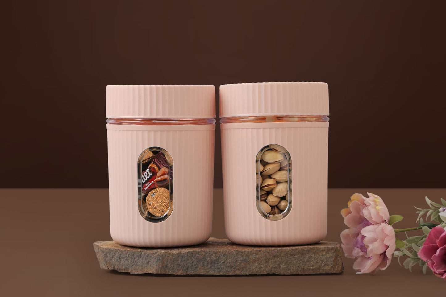 Airtight Storage Jars with Window - Set of 2